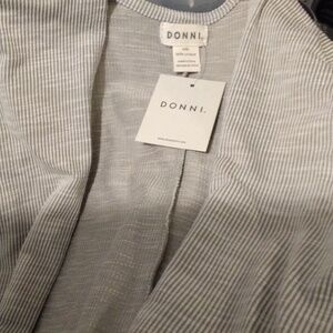 DONNI. Light Gray Striped Women's Cardigan